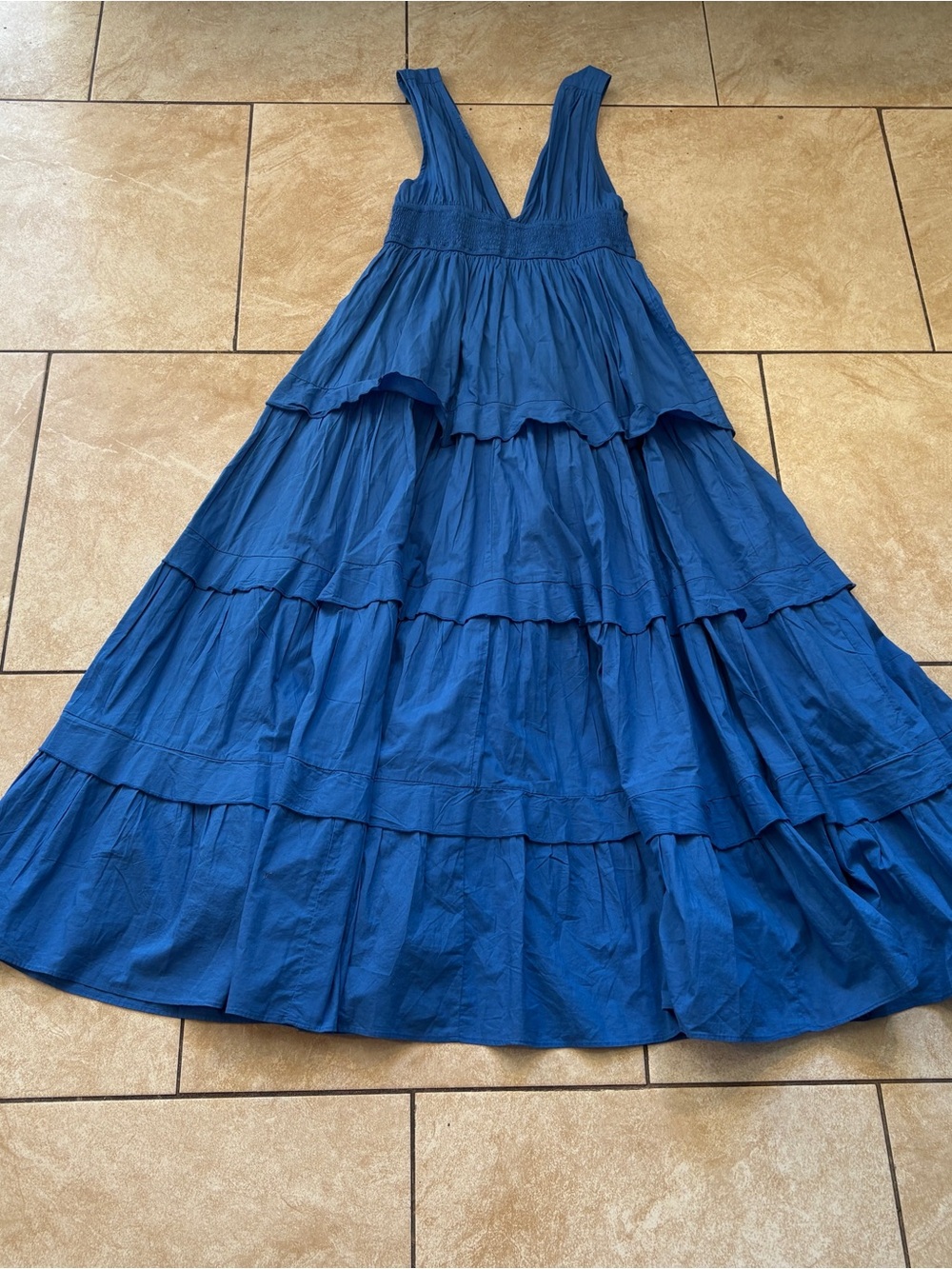 Chelsea28 Deep Blue Tiered V-Neck Maxi Dress - Picture 2 of 3